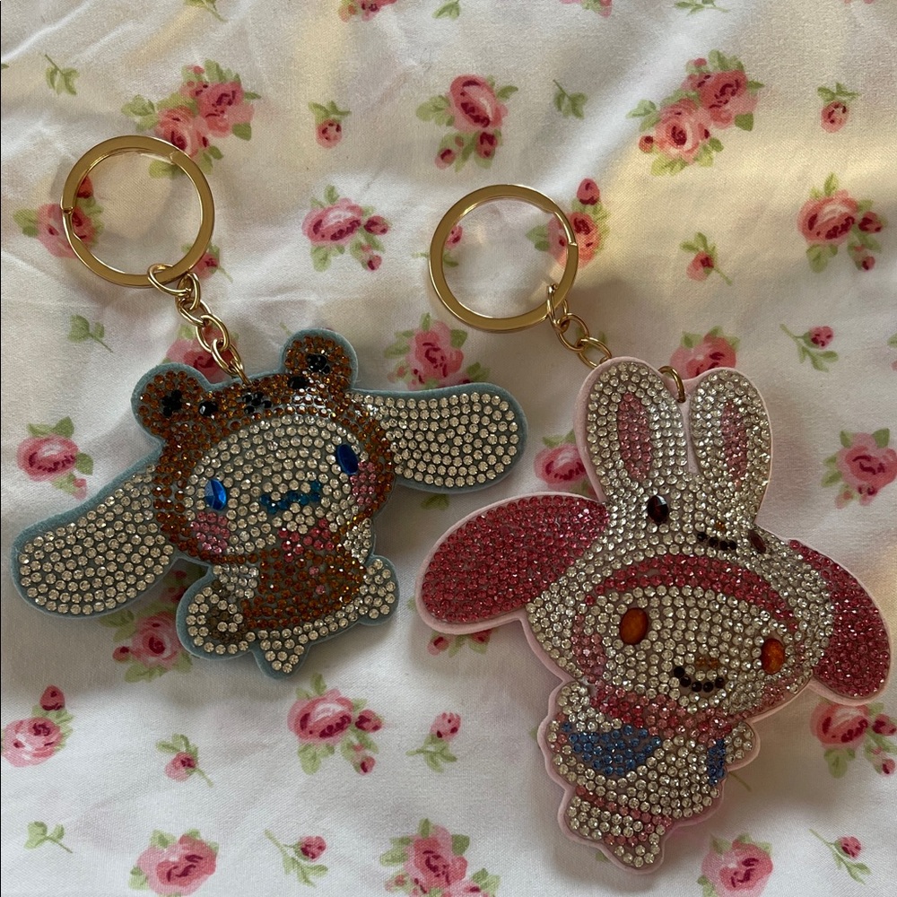 Sanrio bling Cute Rhinestone Keychains - Picture 3 of 4